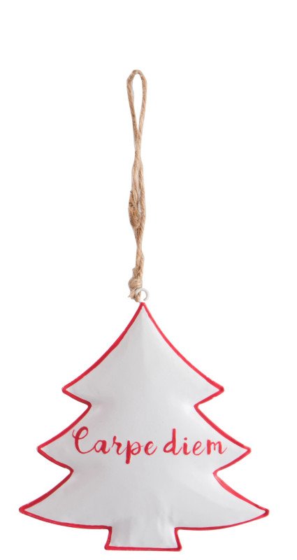 Albero in metallo bianco da appendere con scritta rossa you are beautiful - 87488y